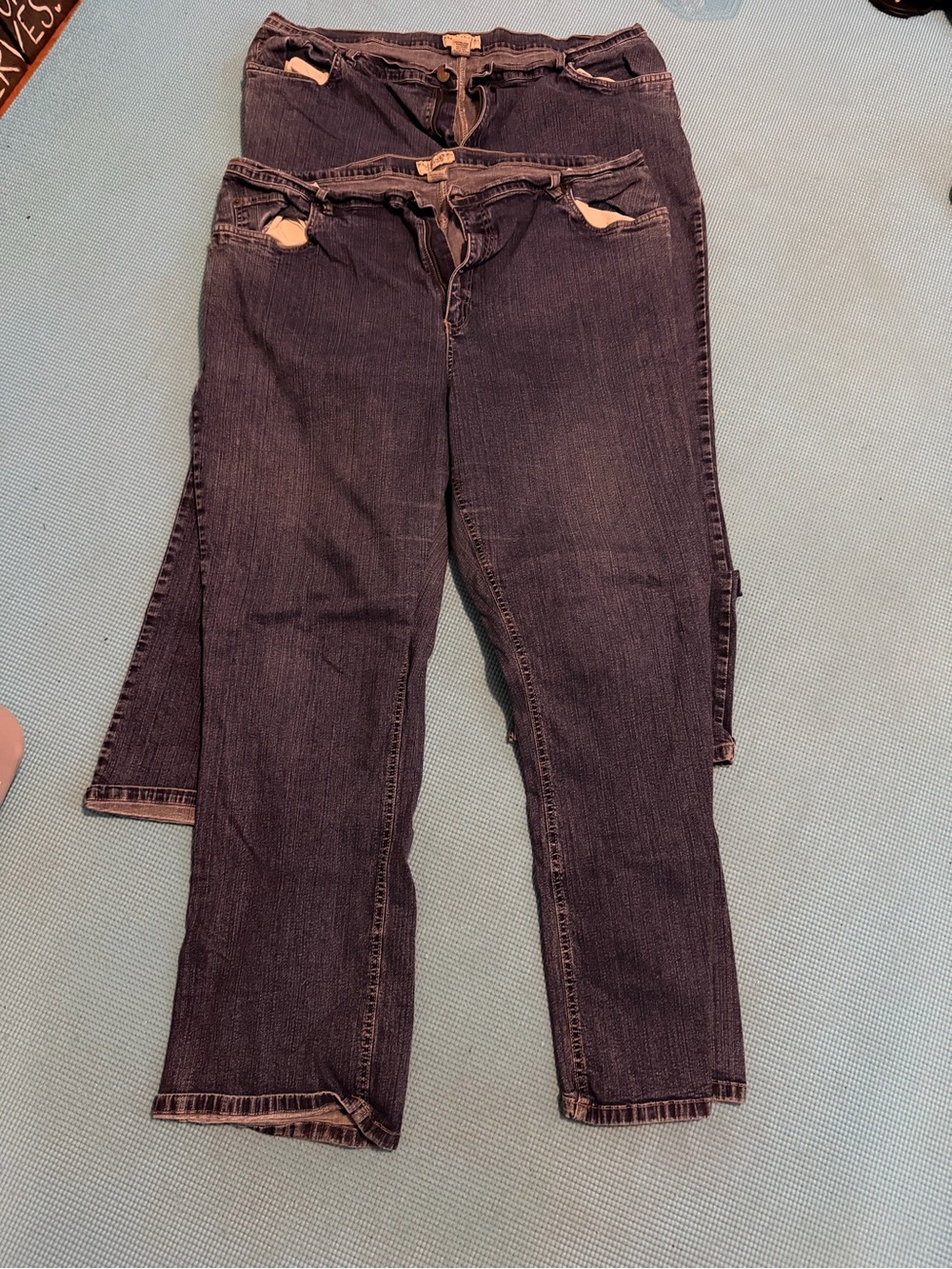 2 Pairs of Falls Creek Dark Blue Straight-Leg Jeans